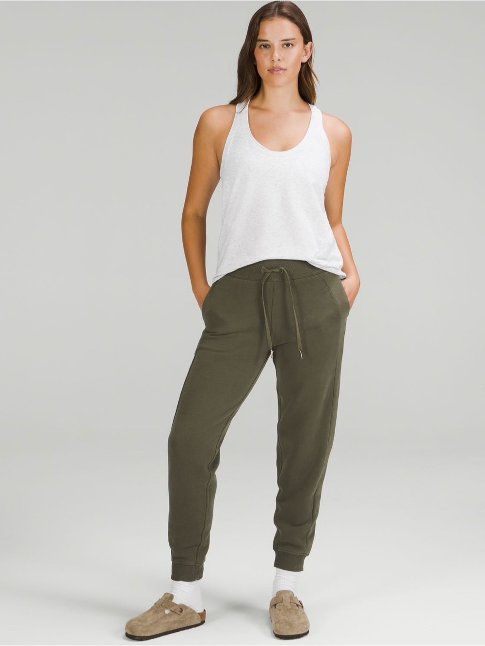 Lululemon Athletica Heathered Core Ultra Light Gray Love Tank - Size 6 - Picture 2 of 3